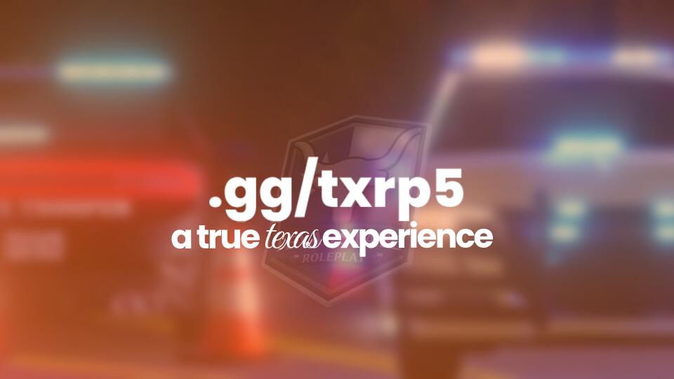 Discovery splash banner for Texas State Roleplay Discord server