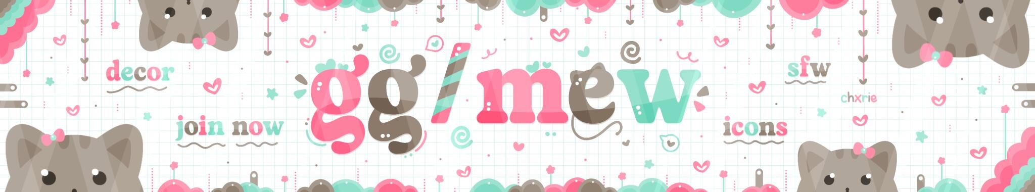 Discovery splash banner for ◟🦇𖨂 mew ⏖ iconsㆍdecor Discord server