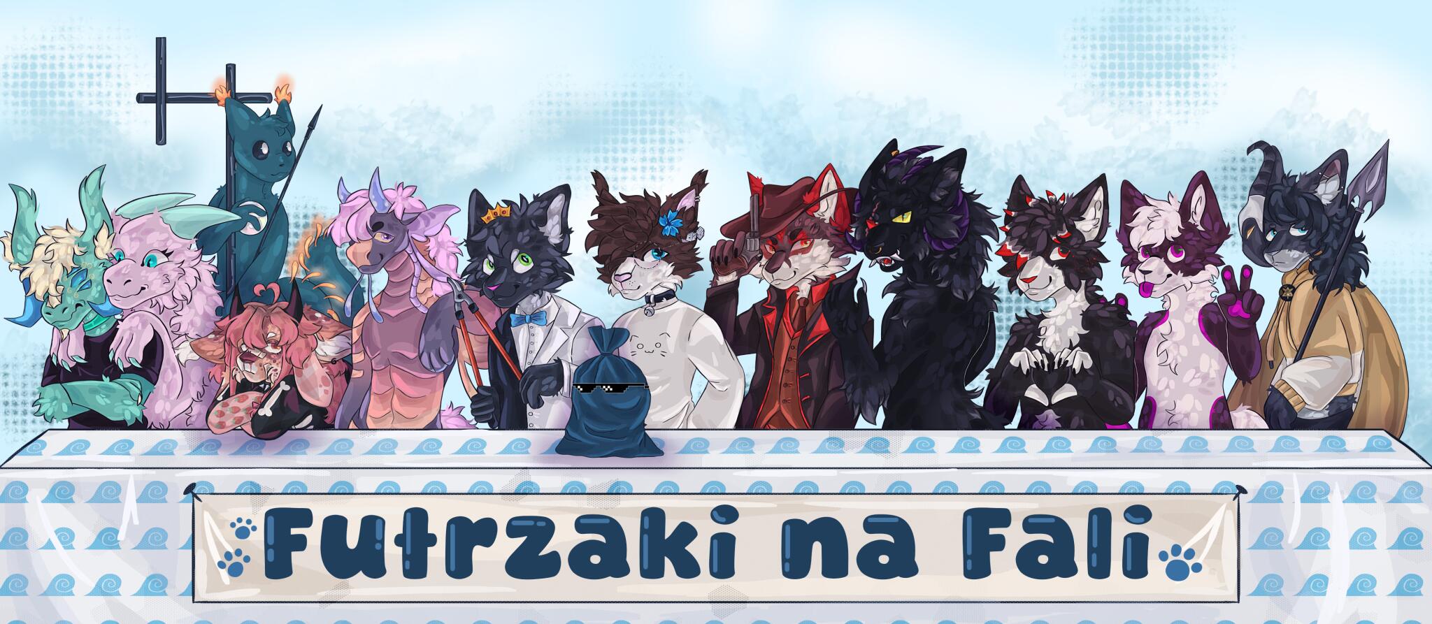 Discovery splash banner for {🦊}🎃💙 Futrzaki na Fali 🤍🎃 Discord server