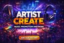 Discovery splash banner for Artist Create π₯ | Indie Artists Discord server