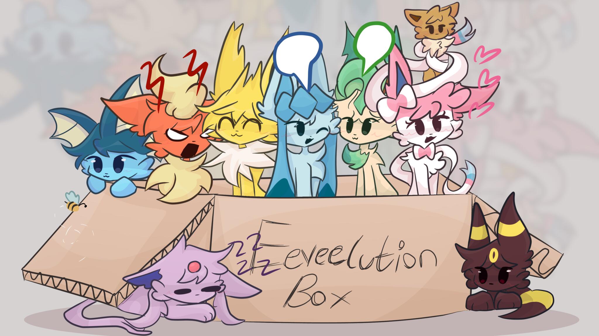 Discovery splash banner for eeveelution box Discord server